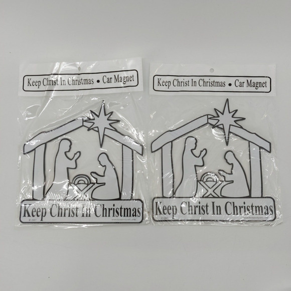 Kcnativitysets Other - Lot of 2 Vehicle Magnet of Holy Family Keep Christ in Christmas